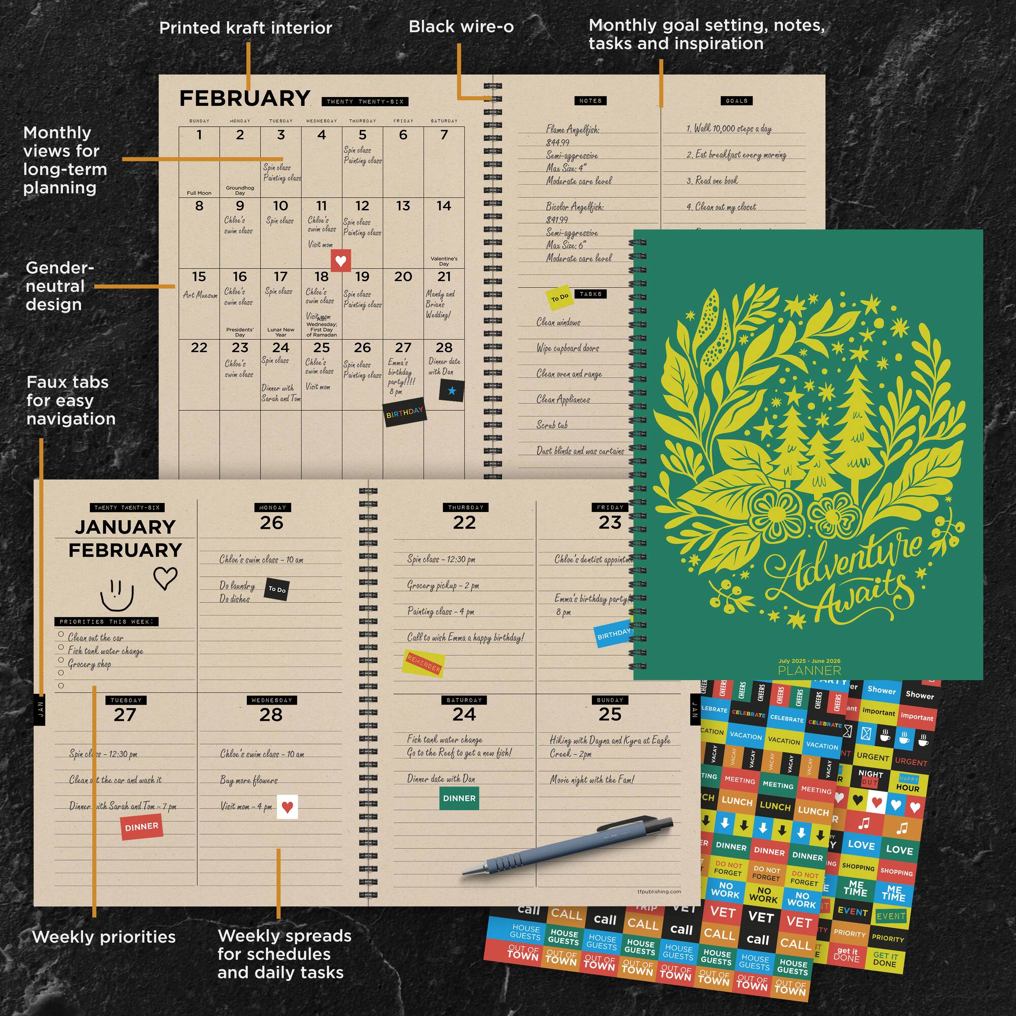 TF Publishing 2025-2026 Adventure Large Weekly/Monthly Planner